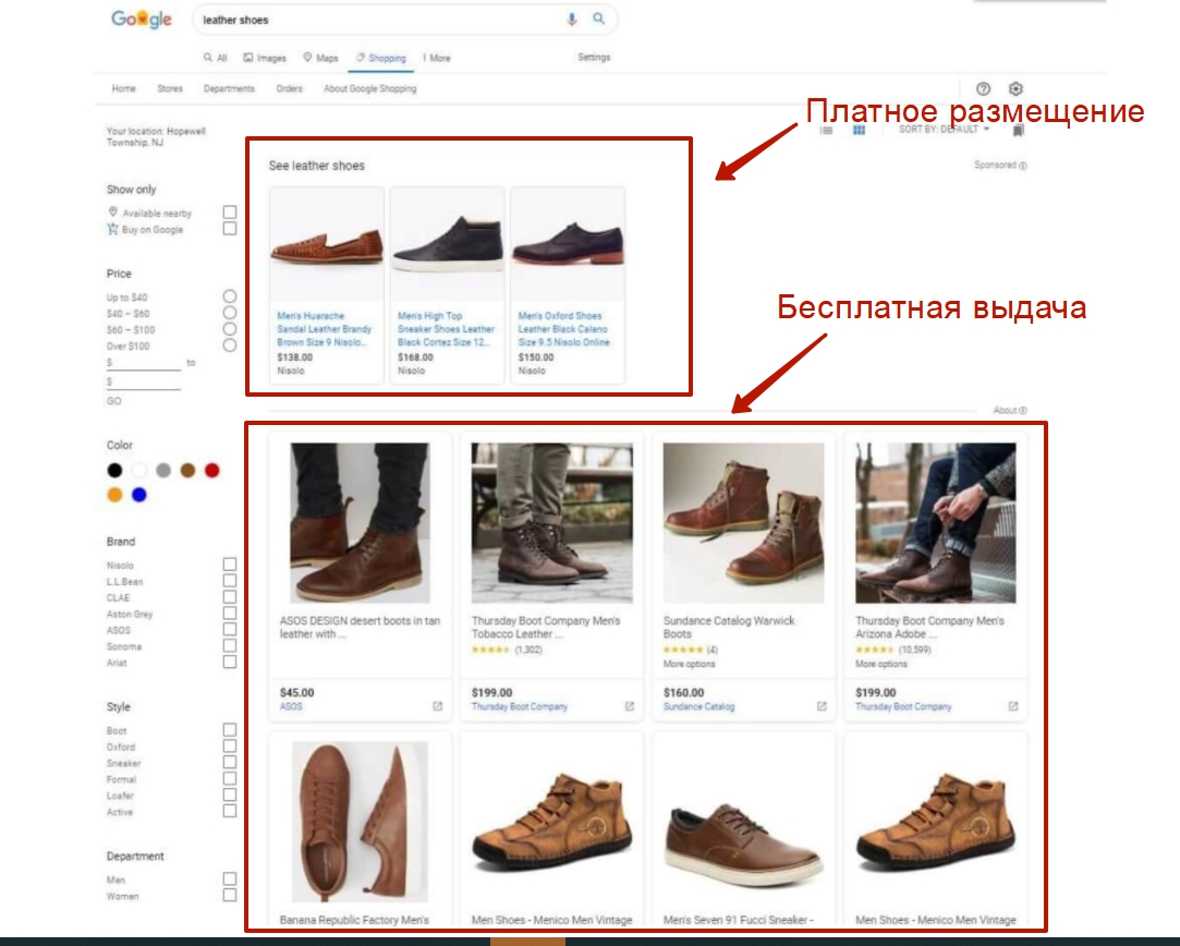 Free placement on Google Shopping