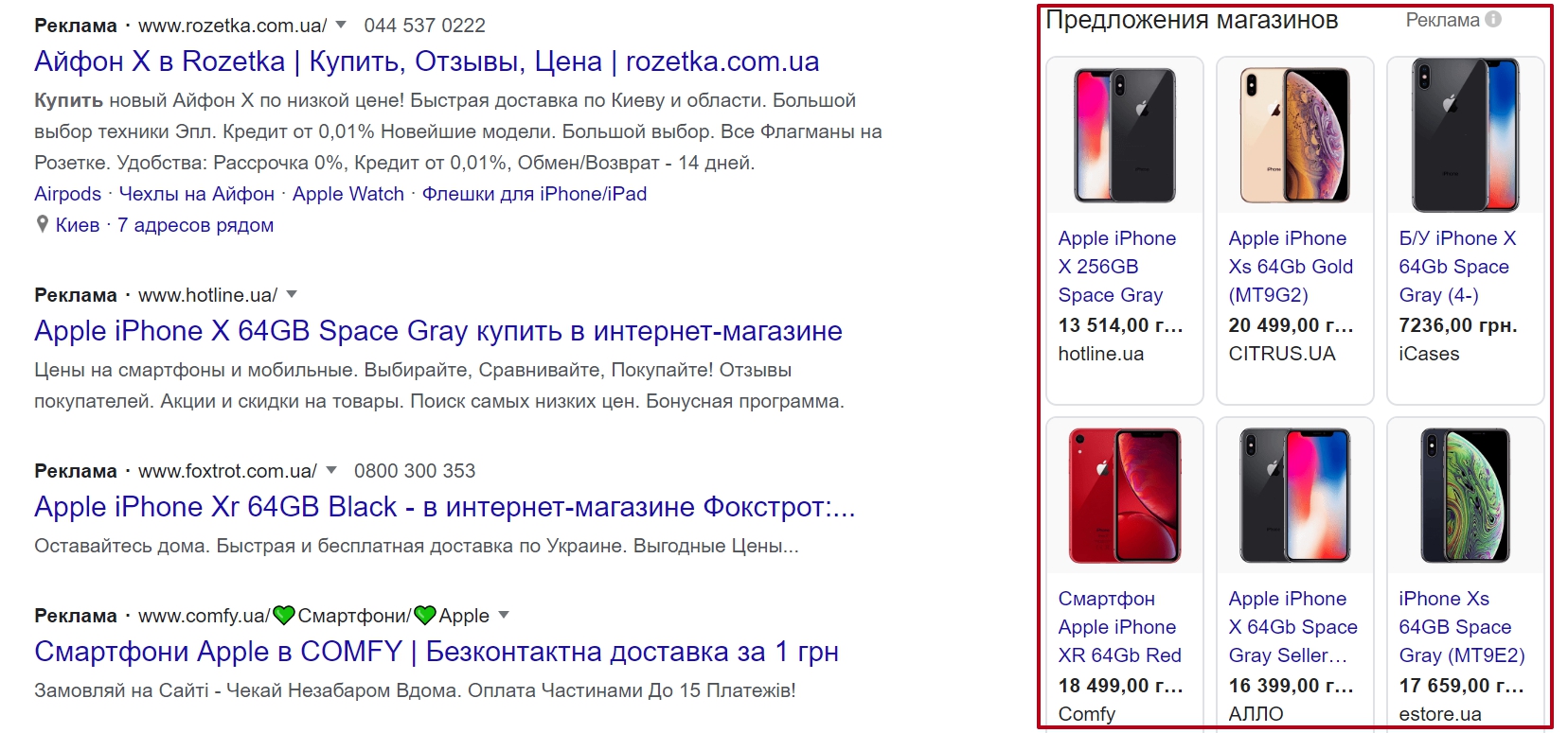 Товарные объявления Google