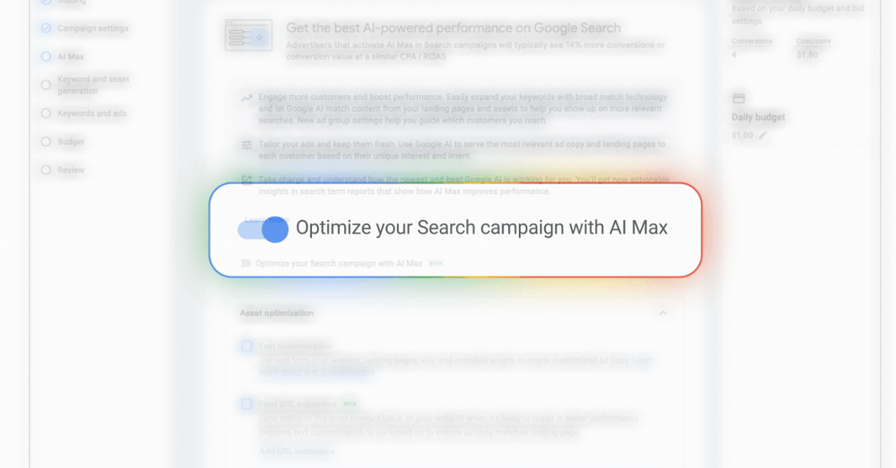 AI Max для пошукових кампаній