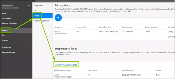 Как создать дополнительный фид для Google Merchant