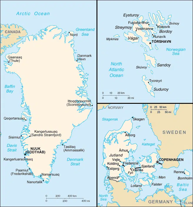 Географічне розташування Данії