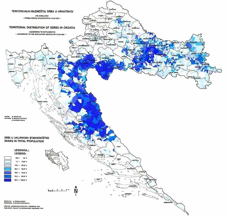 Плотность населения в Хорватии