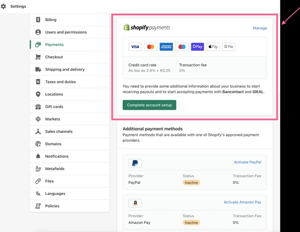  Shopify Payments