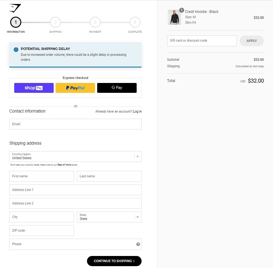 Shopify One Page Conversion Form