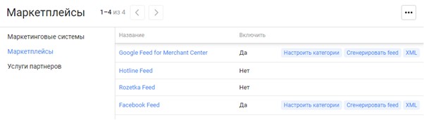 Upload to marketplaces in Horoshop admin panel