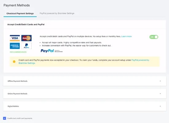 Connecting payments to BigCommerce