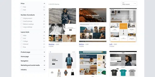 Shopify store themes