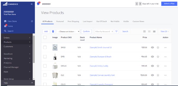 Product catalog in BigCommerce