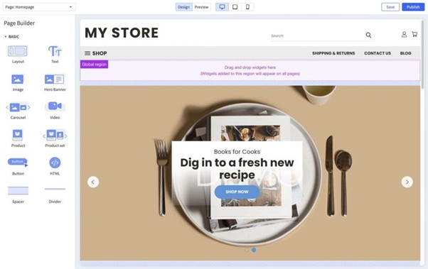 Visual editor for online stores on BigCommerce