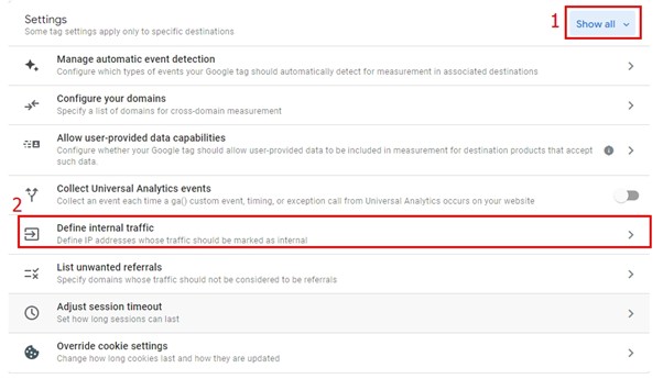 Detecting internal traffic