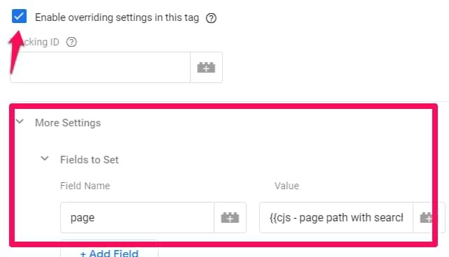 Включаем переопределение настроек