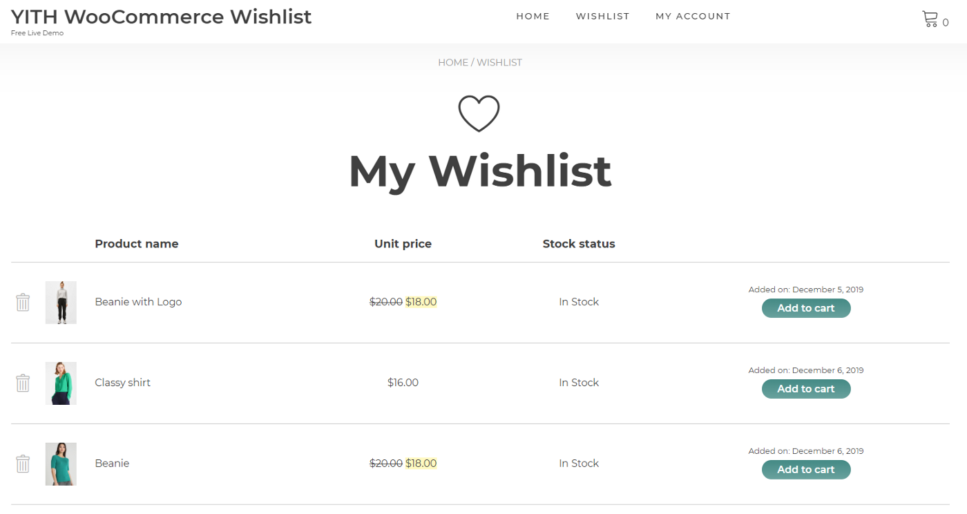 Плагин YITH WooCommerce Wishlist