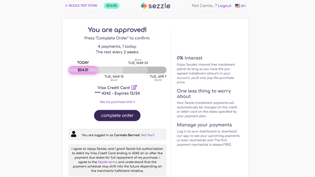 Розширення Sezzle