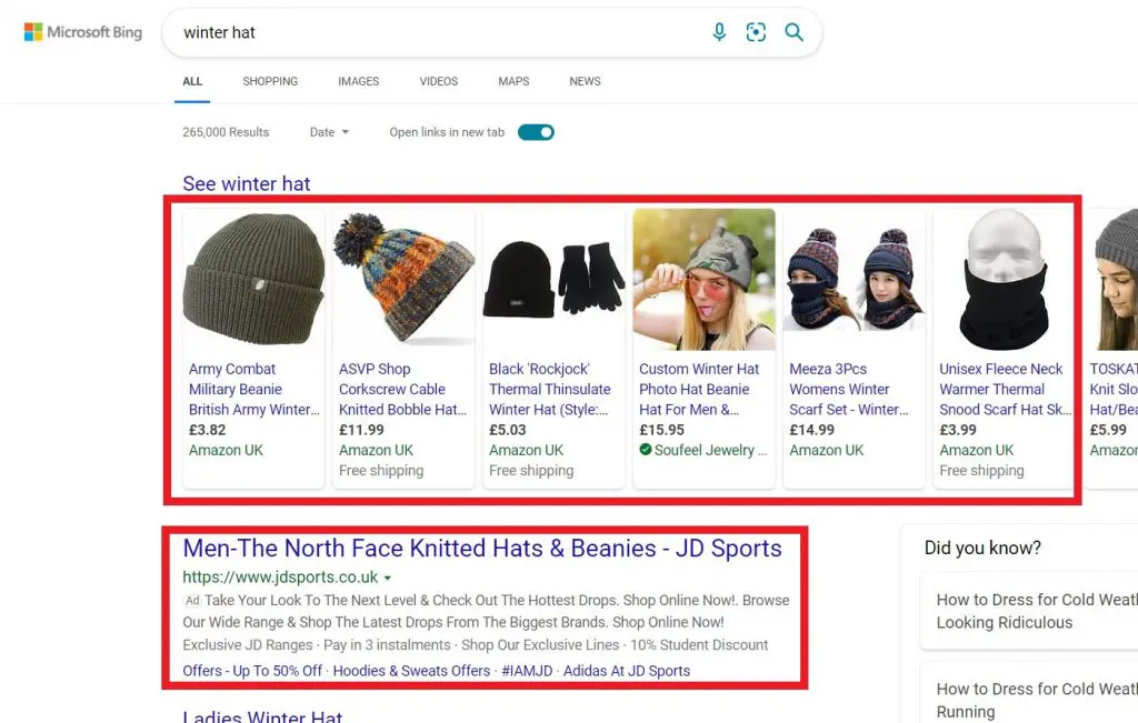 Оголошення в пошуку Bing
