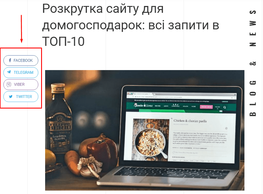 Кнопки соціальних мереж для поліпшення поведінкових факторів