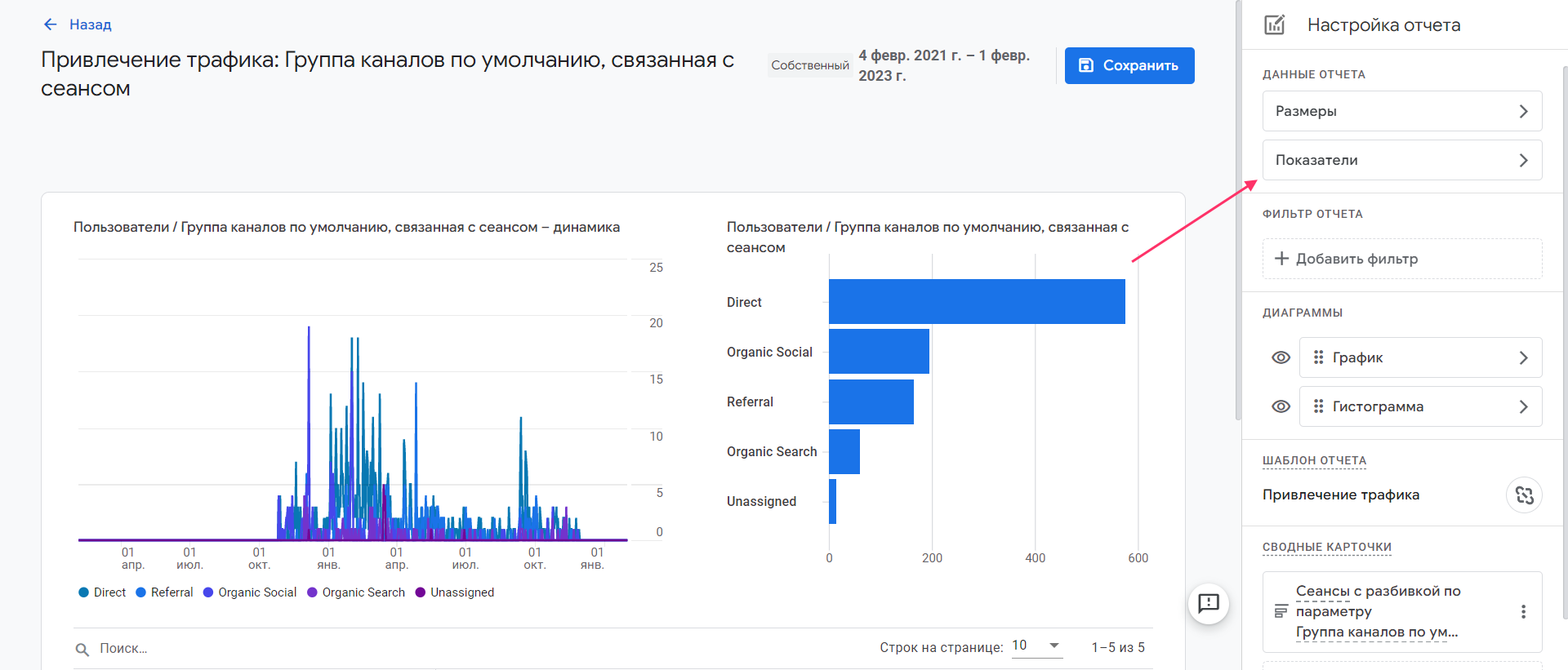 Переходимо до налаштувань звітів
