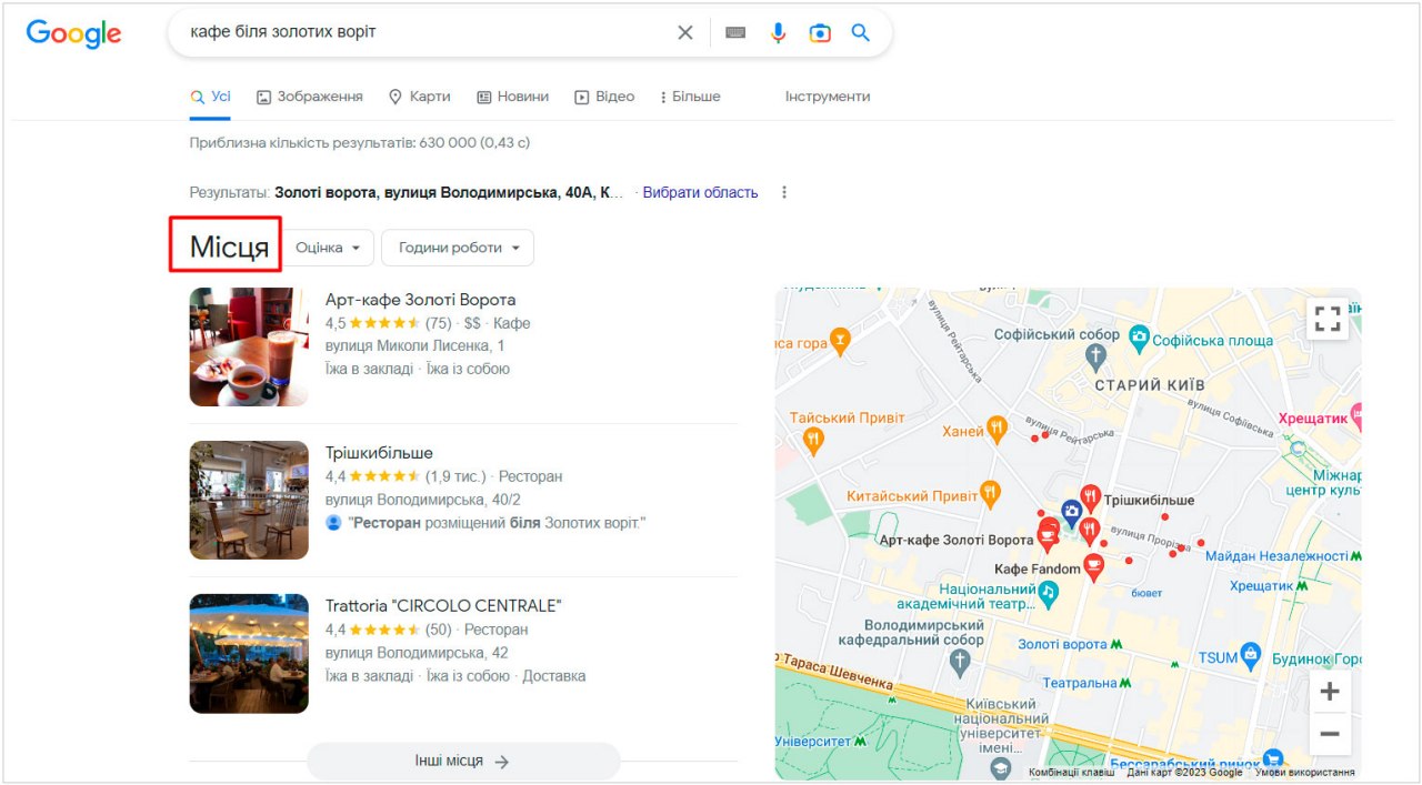 Профілі компаній у Google Business