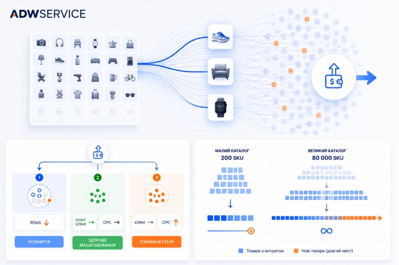 Схема роботи бюджету з великим каталогом SKU