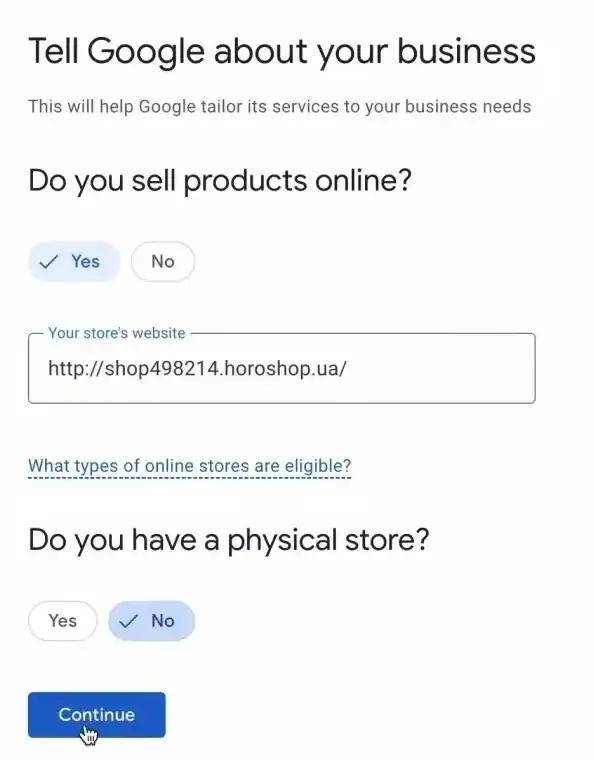 Filling Out Company Information