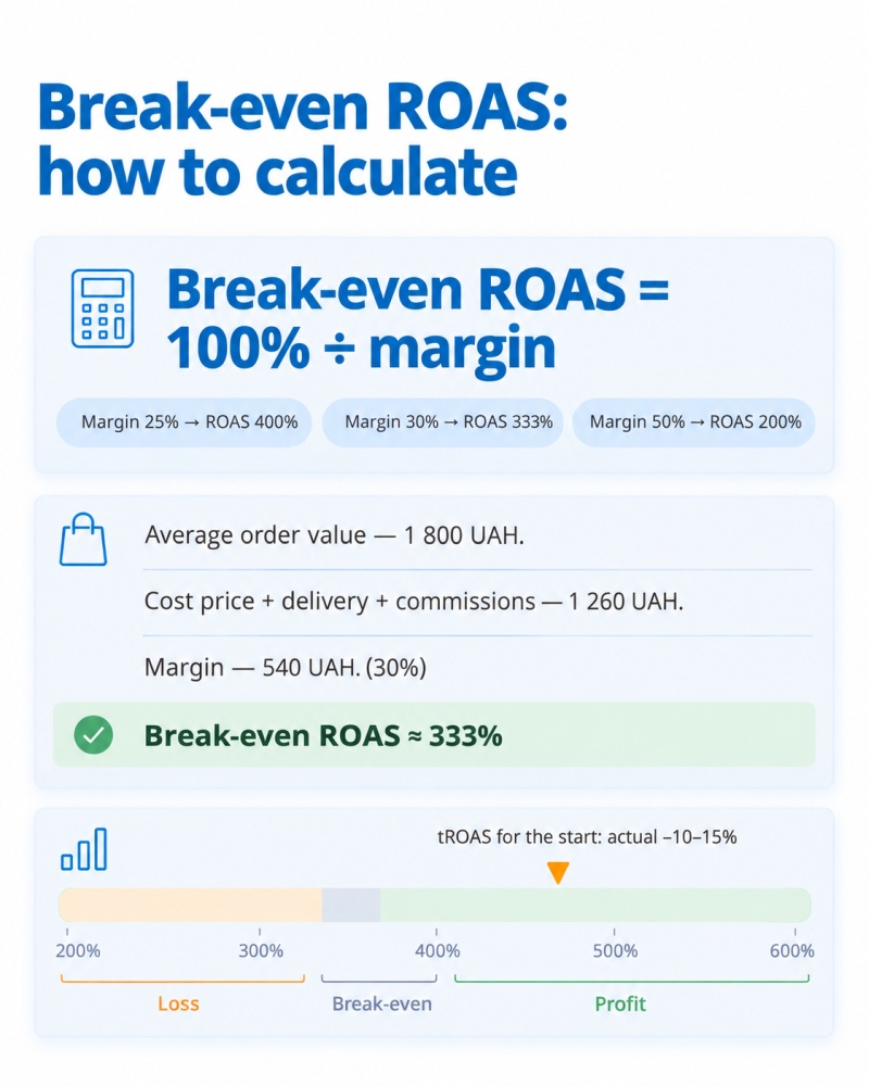 How to calculate breakeven ROAS in Google Performance Max?