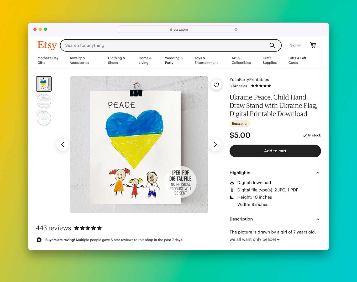 Ukrainian entrepreneurs' online store on Etsy